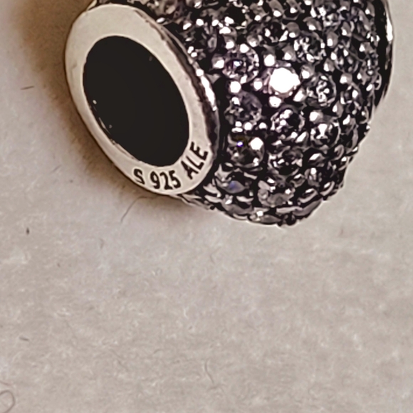 PANDORA Clear Pave Heart Charm Sterling Silver - Picture 2 of 7